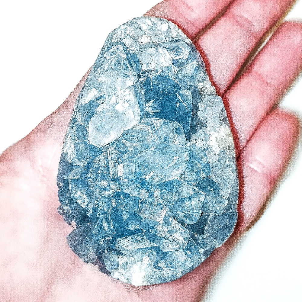 Natural Celestite Geode Egg 332.4g - Picture 2 of 8
